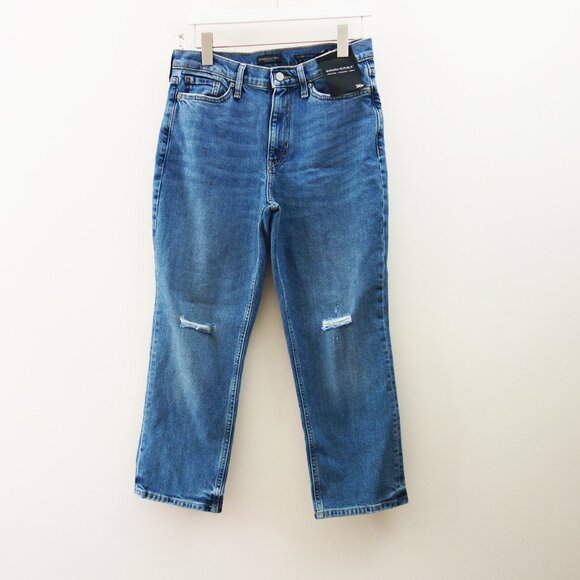 Banana Republic High-Rise Straight leg Ankle Distressed Jeans (W30 Petite) NWT! - Picture 1 of 9
